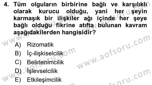 Medya Sosyolojisi Dersi 2023 - 2024 Yılı (Vize) Ara Sınav Soruları 4. Soru