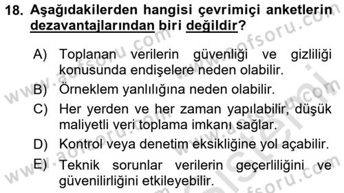 Medya Sosyolojisi Dersi 2023 - 2024 Yılı Yaz Okulu Sınav Soruları 18. Soru