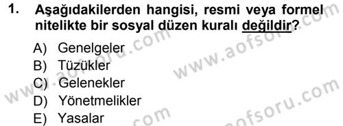 Hukuk Sosyolojisi Dersi 2012 - 2013 Yılı (Vize) Ara Sınav Soruları 1. Soru