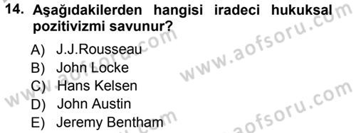 Hukuk Sosyolojisi Dersi 2012 - 2013 Yılı (Vize) Ara Sınav Soruları 14. Soru