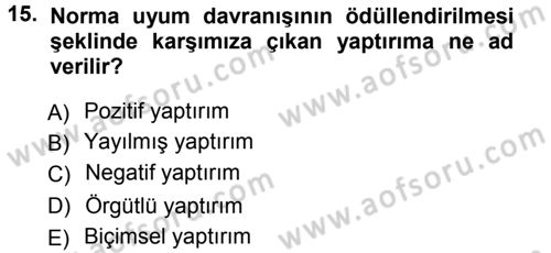 Hukuk Sosyolojisi Dersi 2012 - 2013 Yılı (Vize) Ara Sınav Soruları 15. Soru