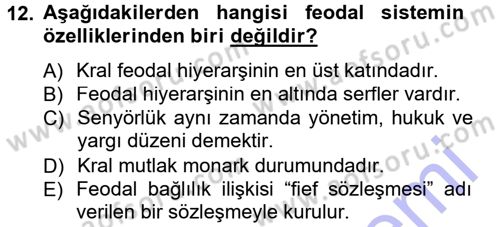 Hukuk Sosyolojisi Dersi 2012 - 2013 Yılı (Final) Dönem Sonu Sınav Soruları 12. Soru