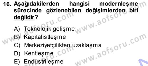 Hukuk Sosyolojisi Dersi 2013 - 2014 Yılı (Vize) Ara Sınav Soruları 16. Soru