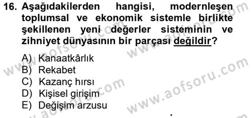 Hukuk Sosyolojisi Dersi 2013 - 2014 Yılı (Final) Dönem Sonu Sınav Soruları 16. Soru