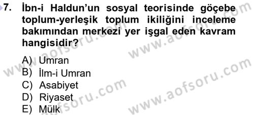 Hukuk Sosyolojisi Dersi 2013 - 2014 Yılı (Final) Dönem Sonu Sınav Soruları 7. Soru