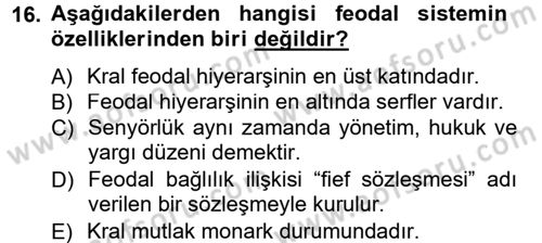 Hukuk Sosyolojisi Dersi 2013 - 2014 Yılı Tek Ders Sınav Soruları 16. Soru