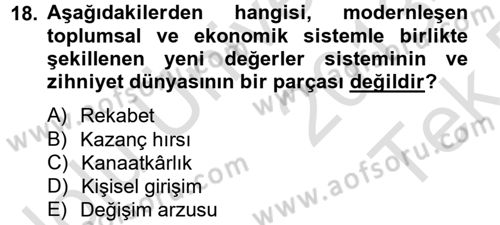 Hukuk Sosyolojisi Dersi 2013 - 2014 Yılı Tek Ders Sınav Soruları 18. Soru