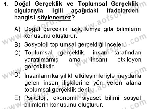 Hukuk Sosyolojisi Dersi 2014 - 2015 Yılı (Vize) Ara Sınav Soruları 1. Soru