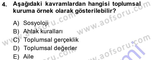Hukuk Sosyolojisi Dersi 2014 - 2015 Yılı (Vize) Ara Sınav Soruları 4. Soru
