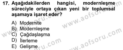 Hukuk Sosyolojisi Dersi 2014 - 2015 Yılı (Final) Dönem Sonu Sınav Soruları 17. Soru