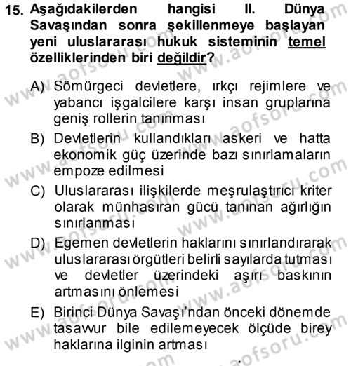 Hukuk Sosyolojisi Dersi 2014 - 2015 Yılı Tek Ders Sınav Soruları 15. Soru