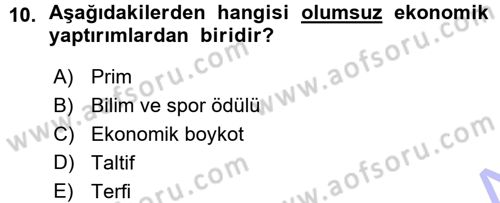 Hukuk Sosyolojisi Dersi Ara Sınavı Deneme Sınav Soruları 10. Soru
