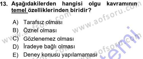 Hukuk Sosyolojisi Dersi Ara Sınavı Deneme Sınav Soruları 13. Soru