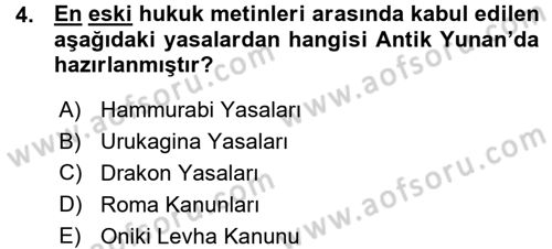 Hukuk Sosyolojisi Dersi 2015 - 2016 Yılı (Vize) Ara Sınav Soruları 4. Soru