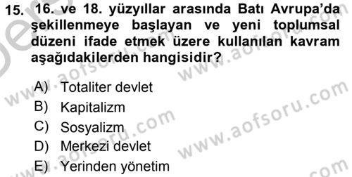 Hukuk Sosyolojisi Dersi 2016 - 2017 Yılı 3 Ders Sınav Soruları 15. Soru