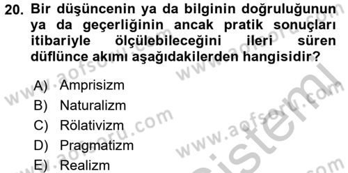 Hukuk Sosyolojisi Dersi 2016 - 2017 Yılı 3 Ders Sınav Soruları 20. Soru