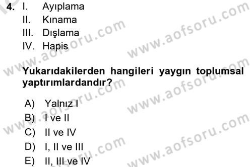 Hukuk Sosyolojisi Dersi 2016 - 2017 Yılı (Vize) Ara Sınav Soruları 4. Soru