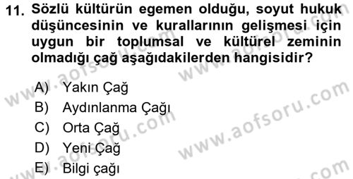 Hukuk Sosyolojisi Dersi 2016 - 2017 Yılı (Final) Dönem Sonu Sınav Soruları 11. Soru