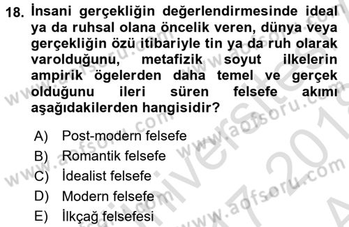Hukuk Sosyolojisi Dersi Ara Sınavı Deneme Sınav Soruları 18. Soru