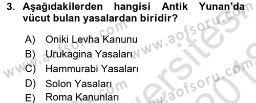 Hukuk Sosyolojisi Dersi Ara Sınavı Deneme Sınav Soruları 3. Soru
