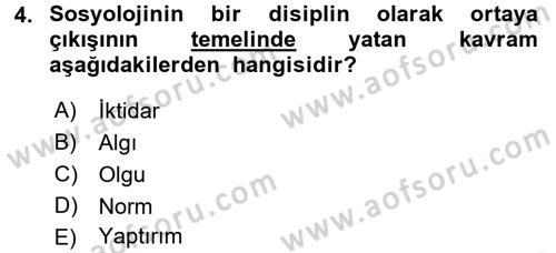 Hukuk Sosyolojisi Dersi 2017 - 2018 Yılı (Final) Dönem Sonu Sınav Soruları 4. Soru