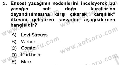 Hukuk Sosyolojisi Dersi 2018 - 2019 Yılı 3 Ders Sınav Soruları 2. Soru