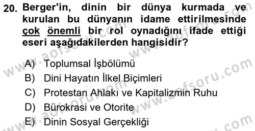 Hukuk Sosyolojisi Dersi Ara Sınavı Deneme Sınav Soruları 20. Soru