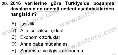 Hukuk Sosyolojisi Dersi 2018 - 2019 Yılı (Final) Dönem Sonu Sınav Soruları 20. Soru