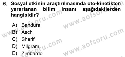 Hukuk Sosyolojisi Dersi 2018 - 2019 Yılı (Final) Dönem Sonu Sınav Soruları 6. Soru
