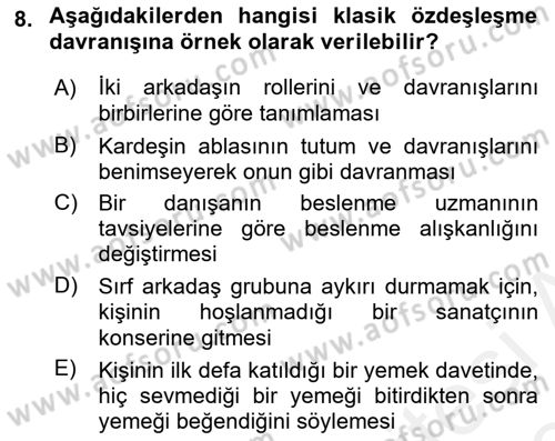 Hukuk Sosyolojisi Dersi 2018 - 2019 Yılı (Final) Dönem Sonu Sınav Soruları 8. Soru
