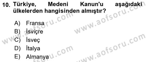 Hukuk Sosyolojisi Dersi 2018 - 2019 Yılı Yaz Okulu Sınav Soruları 10. Soru