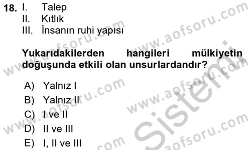 Hukuk Sosyolojisi Dersi 2018 - 2019 Yılı Yaz Okulu Sınav Soruları 18. Soru