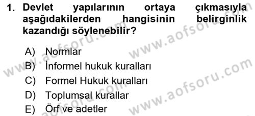 Hukuk Sosyolojisi Dersi 2019 - 2020 Yılı (Final) Dönem Sonu Sınav Soruları 1. Soru
