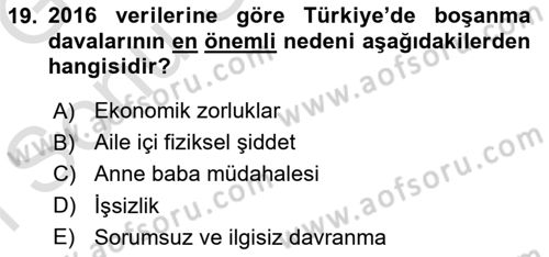 Hukuk Sosyolojisi Dersi 2019 - 2020 Yılı (Final) Dönem Sonu Sınav Soruları 19. Soru