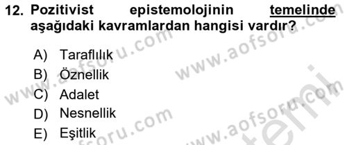 Hukuk Sosyolojisi Dersi 2020 - 2021 Yılı Yaz Okulu Sınav Soruları 12. Soru