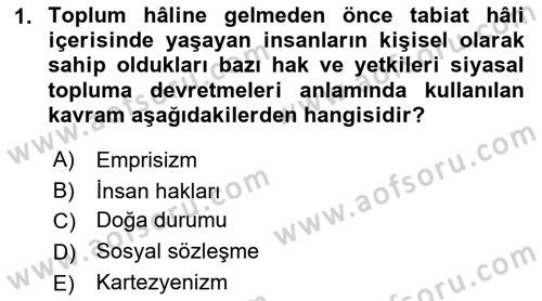 Hukuk Sosyolojisi Dersi 2021 - 2022 Yılı Yaz Okulu Sınav Soruları 1. Soru