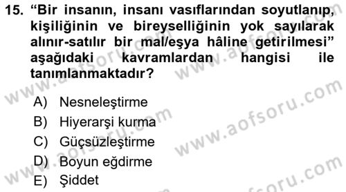 Hukuk Sosyolojisi Dersi 2021 - 2022 Yılı Yaz Okulu Sınav Soruları 15. Soru