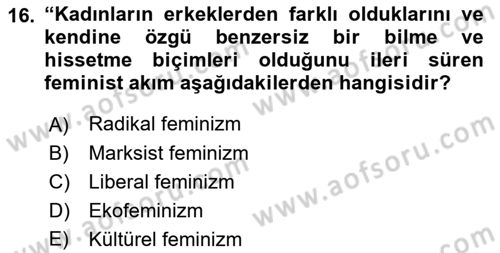 Hukuk Sosyolojisi Dersi 2021 - 2022 Yılı Yaz Okulu Sınav Soruları 16. Soru