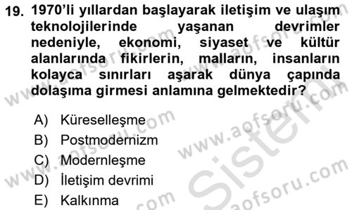 Hukuk Sosyolojisi Dersi 2021 - 2022 Yılı Yaz Okulu Sınav Soruları 19. Soru