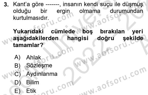 Hukuk Sosyolojisi Dersi Ara Sınavı Deneme Sınav Soruları 3. Soru