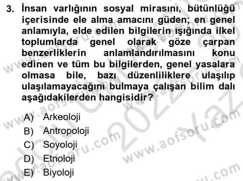 Hukuk Sosyolojisi Dersi 2022 - 2023 Yılı Yaz Okulu Sınav Soruları 3. Soru