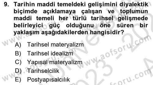 Hukuk Sosyolojisi Dersi Ara Sınavı Deneme Sınav Soruları 9. Soru