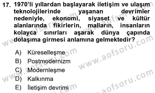 Hukuk Sosyolojisi Dersi 2023 - 2024 Yılı (Final) Dönem Sonu Sınav Soruları 17. Soru