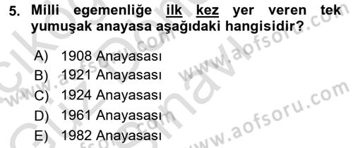 Hukuk Sosyolojisi Dersi 2023 - 2024 Yılı (Final) Dönem Sonu Sınav Soruları 5. Soru