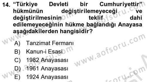 Hukuk Sosyolojisi Dersi 2023 - 2024 Yılı Yaz Okulu Sınav Soruları 14. Soru