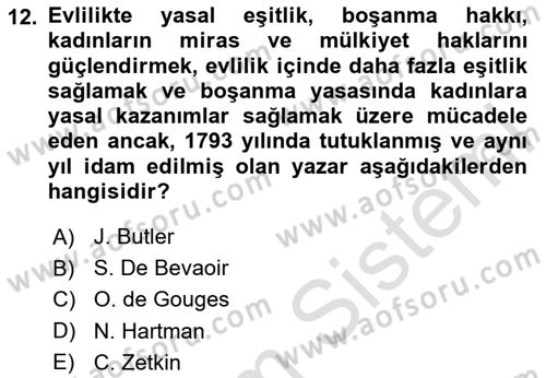 Hukuk Sosyolojisi Dersi 2024 - 2025 Yılı (Final) Dönem Sonu Sınav Soruları 12. Soru