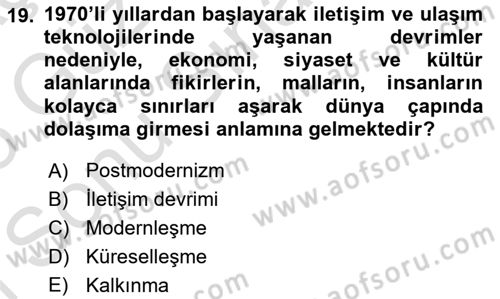 Hukuk Sosyolojisi Dersi 2024 - 2025 Yılı (Final) Dönem Sonu Sınav Soruları 19. Soru