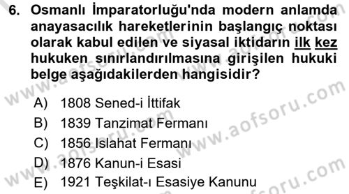 Hukuk Sosyolojisi Dersi 2025 - 2026 Yılı (Final) Dönem Sonu Sınav Soruları 6. Soru