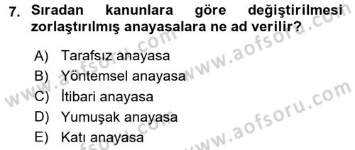 Hukuk Sosyolojisi Dersi 2025 - 2026 Yılı (Final) Dönem Sonu Sınav Soruları 7. Soru