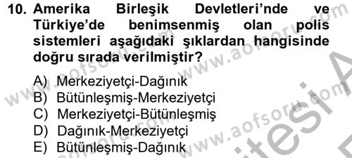 Suç Sosyolojisi Dersi 2012 - 2013 Yılı (Vize) Ara Sınav Soruları 10. Soru